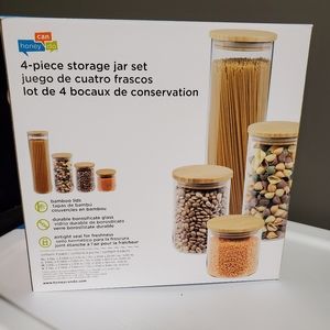 Bamboo and Glass Storage Canisters